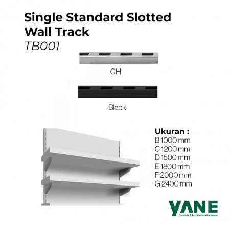 Single Standard Slotted Wall Track TB001 Yane