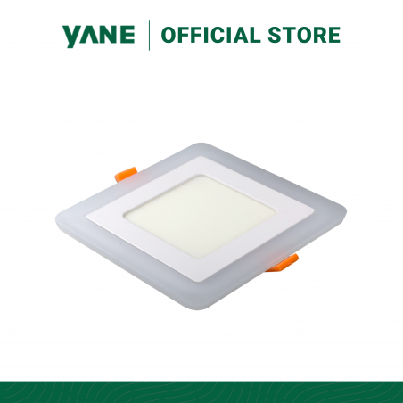 LED DOWNLIGHT TWO SCENE LD091B PANEL SQUARE 100-265V/6+3W 145X145X30MM YANE BLUE+WHITE ACRYLIC/STEEL